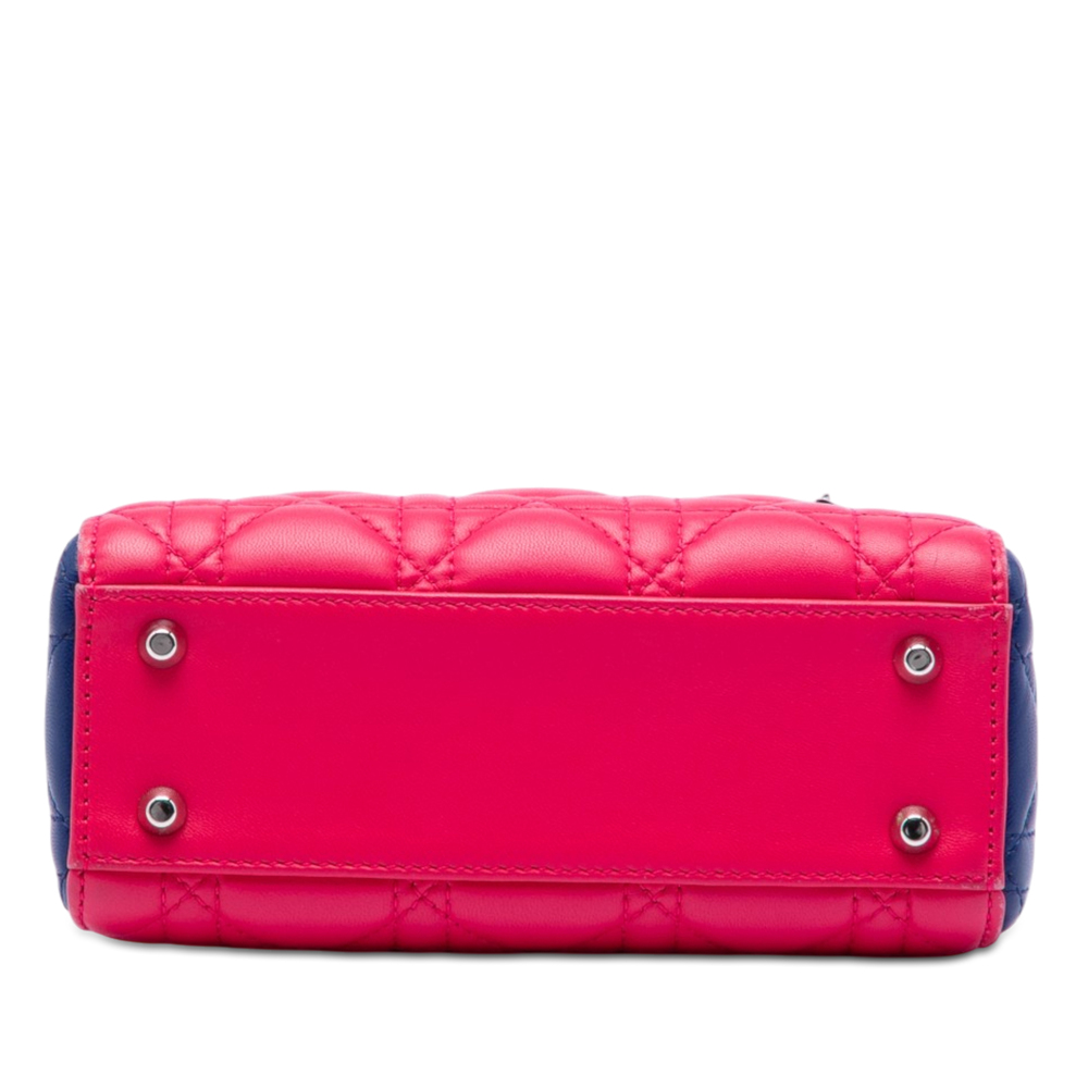 Pre-Loved Dior Mini Tricolor Lambskin Cannage Lady Dior - Picture 3 of 6